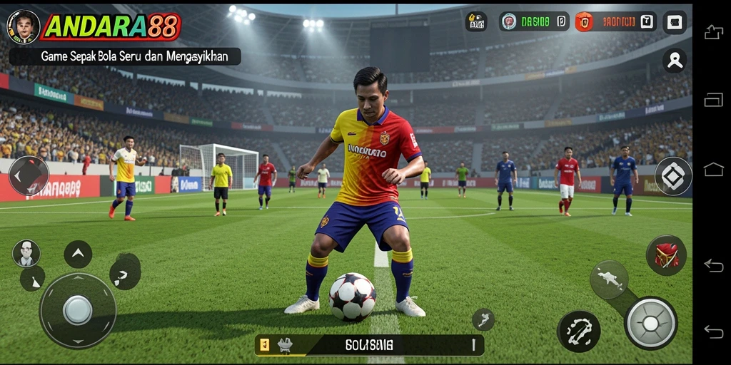 Tangkapan layar gameplay menarik dari ANDARA88 dengan aksi sepak bola.