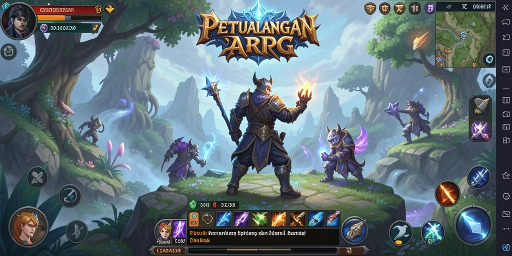 Tangkapan layar CADAS138 menampilkan aksi pertempuran seru di dunia fantasi.