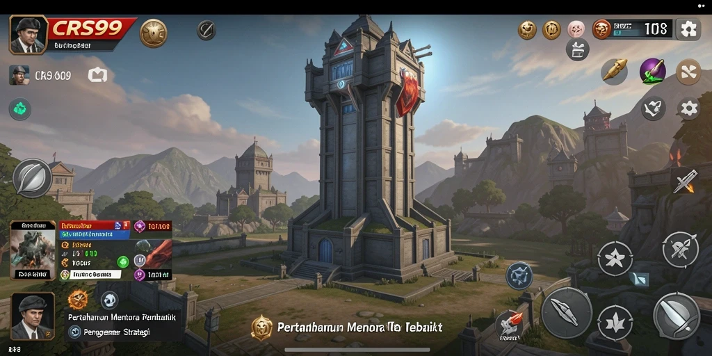 Screenshot gameplay dari CRS99 menampilkan strategi Tower Defense yang seru.