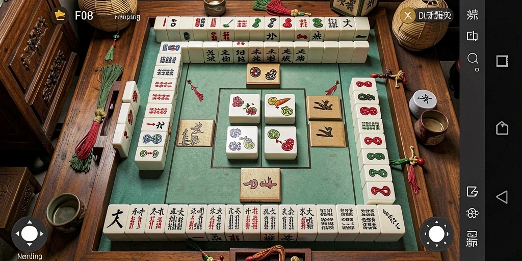 Tangkapan layar F08 yang menunjukkan gameplay Mahjong yang seru.