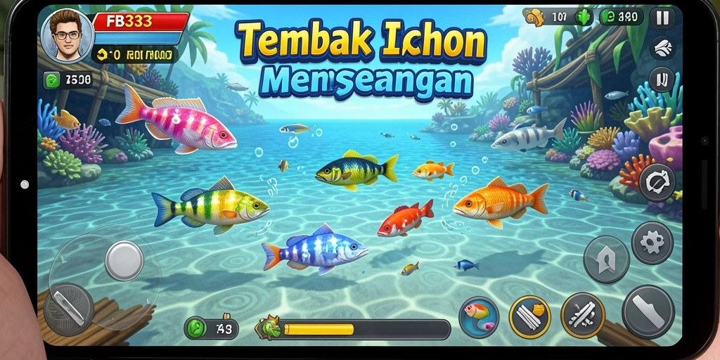Tampilan seru gameplay FB333 saat menembak ikan.
