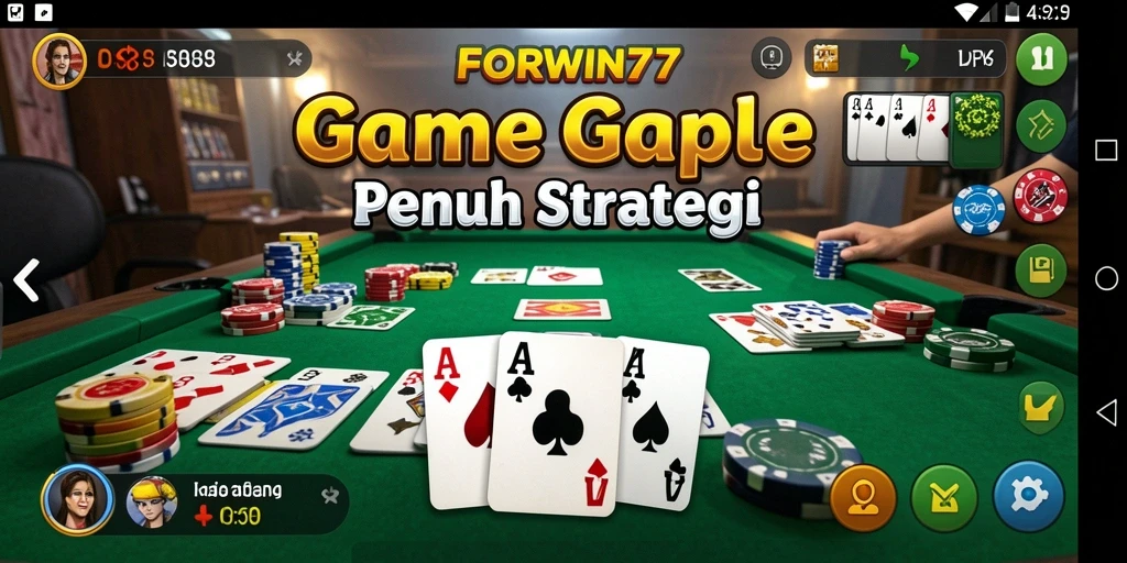 Screenshot gameplay FORWIN77 menampilkan keseruan permainan Gaple.