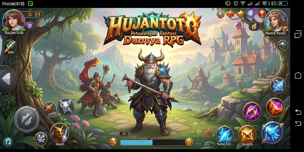 Screenshot utama HUJANTOTO menampilkan pertarungan seru dalam dunia RPG.