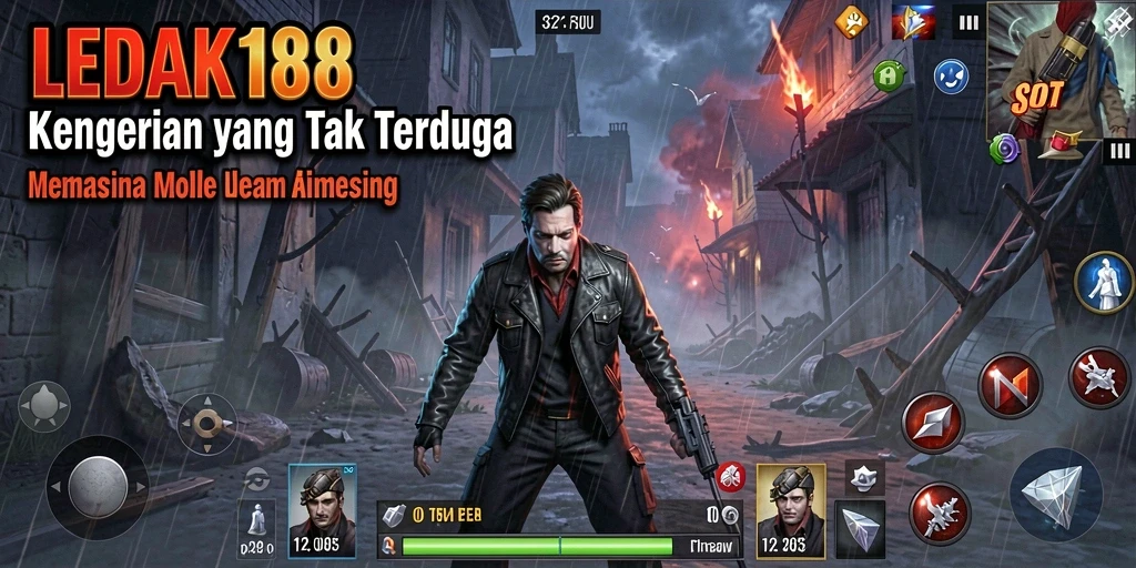 Tampilan mencekam dalam gameplay LEDAK188 yang menakutkan.