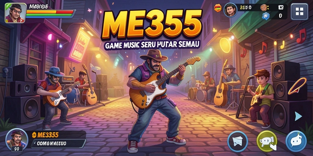 Screenshot game ME355 dengan alur permainan musik yang dinamis.