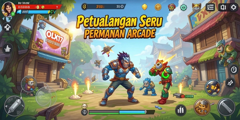 Screenshot OLX17 menampilkan aksi seru dalam permainan Arcade.