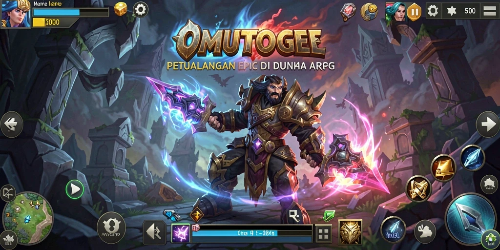 Tampilan utama gameplay OMUTOGEL yang mengagumkan dan penuh aksi.