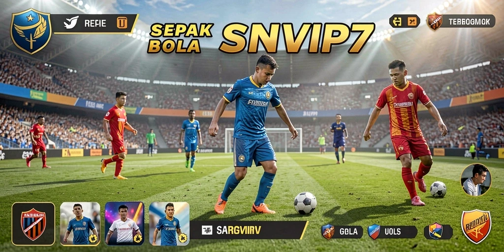 Tampilan grafik yang memukau dalam gameplay sepak bola.