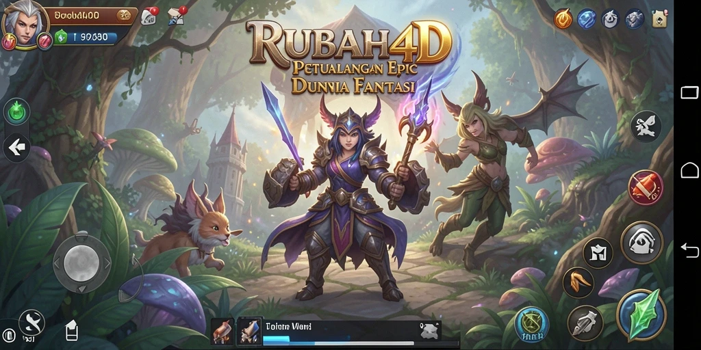Screenshot gameplay RUBAH4D dengan pertarungan epik dalam dunia RPG.