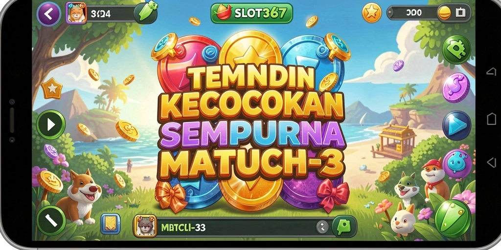 Tampilan gameplay seru di SLOT367 dengan berbagai tantangan Match-3.