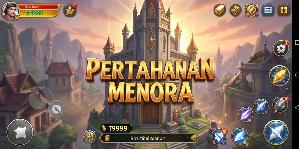Screenshot gameplay T9999 yang menampilkan strategi Tower Defense yang menarik.