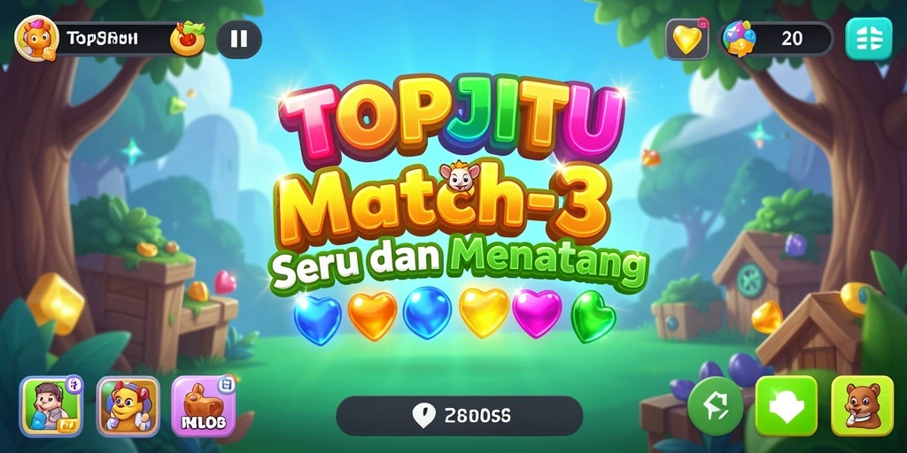 Gameplay seru dan menantang pada TOPJITU Match-3.