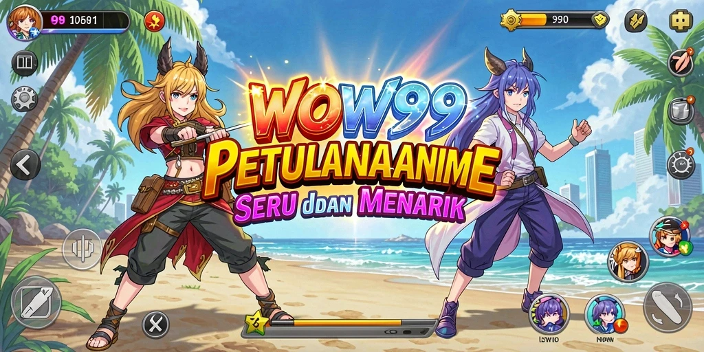 Screenshot WOW99 menampilkan karakter Anime dalam aksi seru.