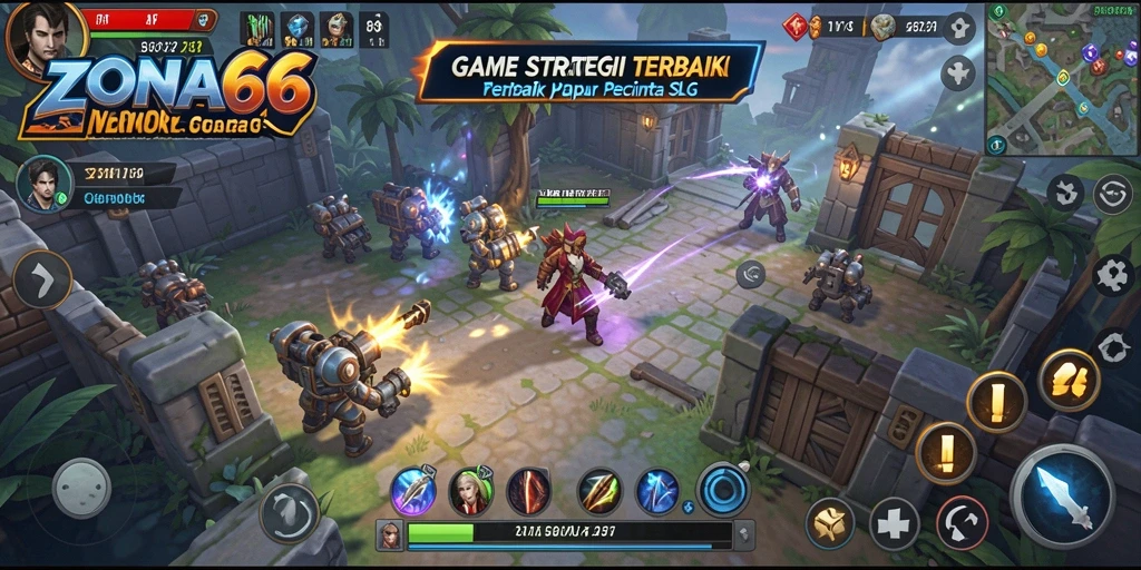 Gameplay ZONA66 menampilkan strategi mendalam dan pertempuran yang seru.